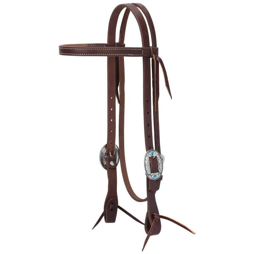 WEAVER BROWBAND HEADSTALL WITH FEATHER BUCKLES