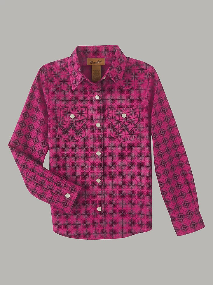 GIRLS WRANGLER GEO PRINT MAGENTA SHIRT