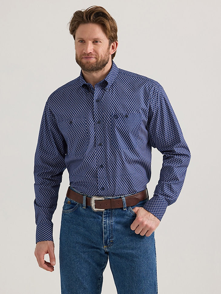 MENS GEORGE STRAIGHT NAVY BLUE SHIRT-40% OFF