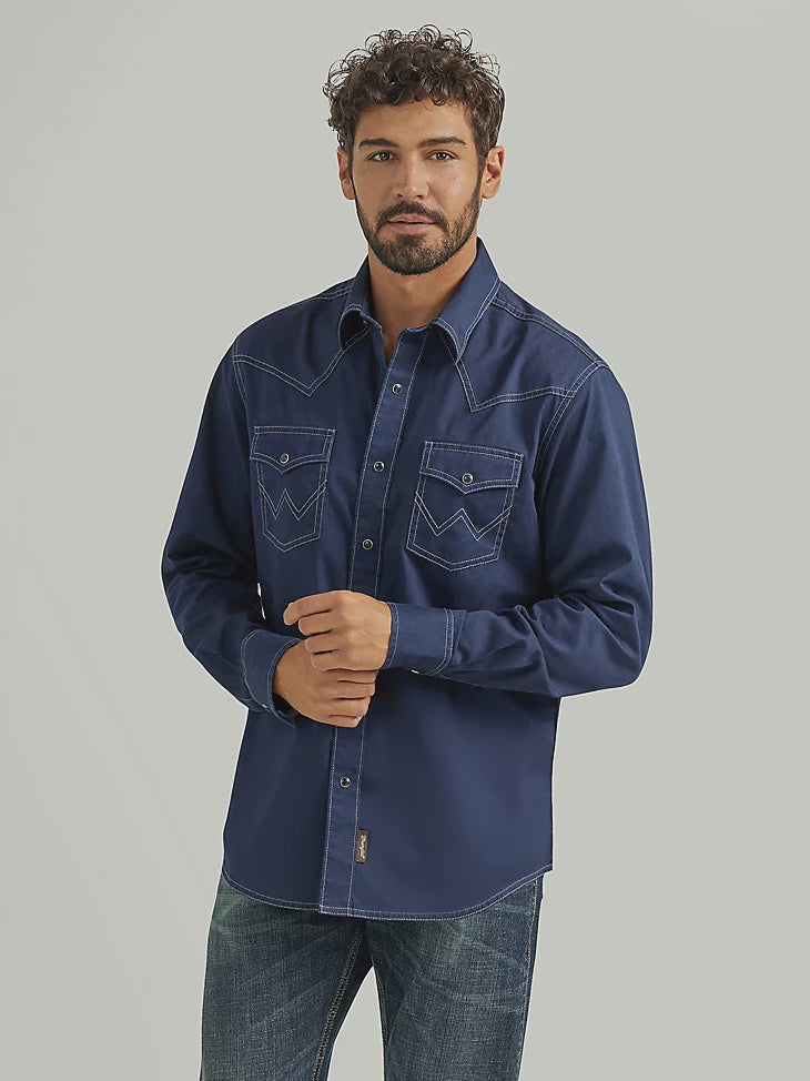 MENS RETRO RICH NAVY SHIRT-40% OFF