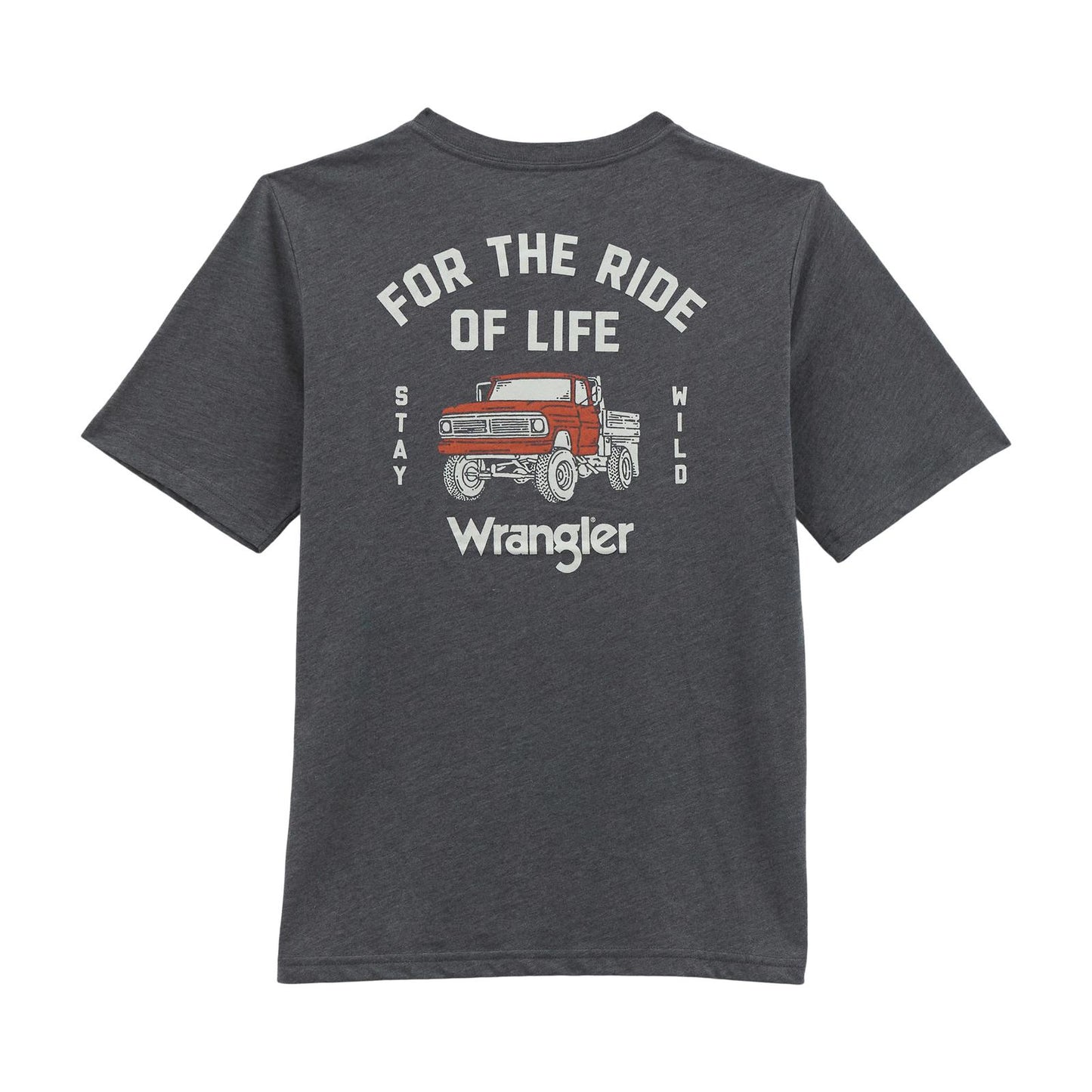 BOYS GREY WRANGLER TEE WITH TRUCK
