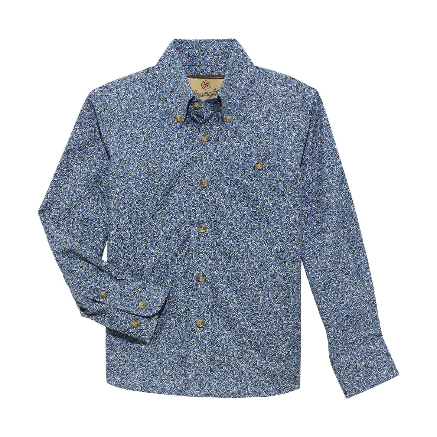 WRANGLER BOYS BLUE PAISLEY SHIRT
