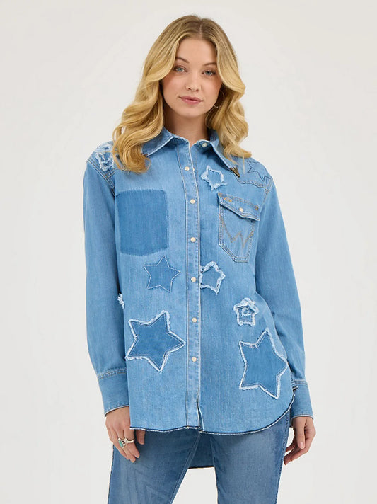 LADIES WRANGLER x LAINEY WILSON STARDUST DENIM SHIRT