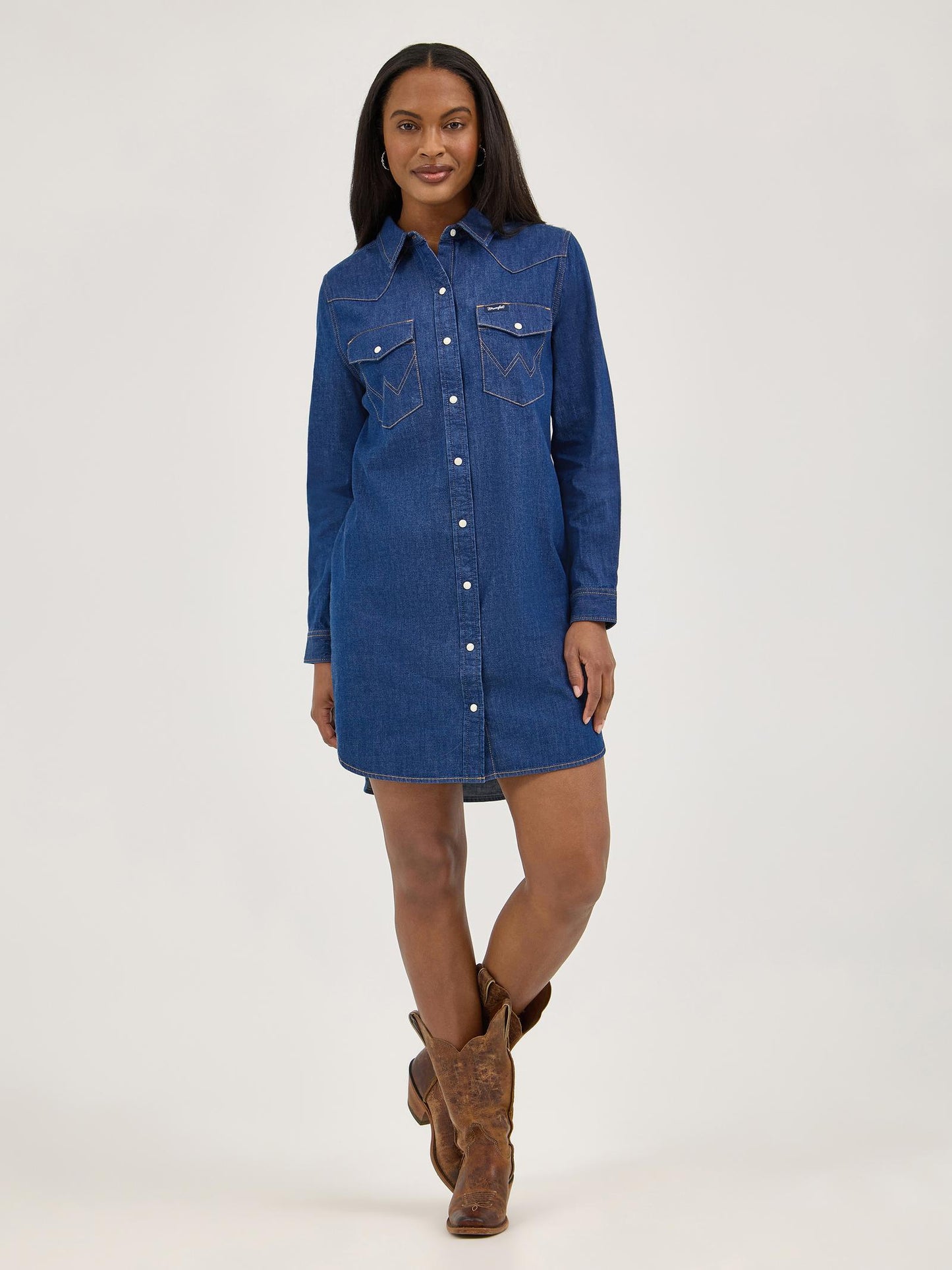 LADIES WRANGLER DENIM SHIRT DRESS