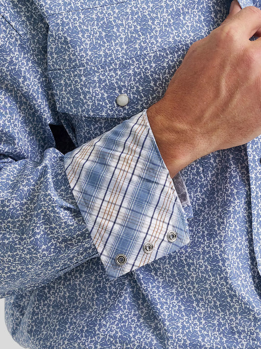 MENS GEORGE STRAIGHT BLUE TROUBADOUR SHIRT