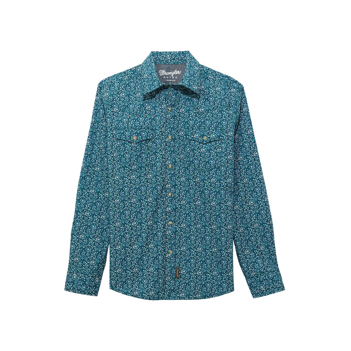 MENS RETRO BLUE FLORAL SHIRT