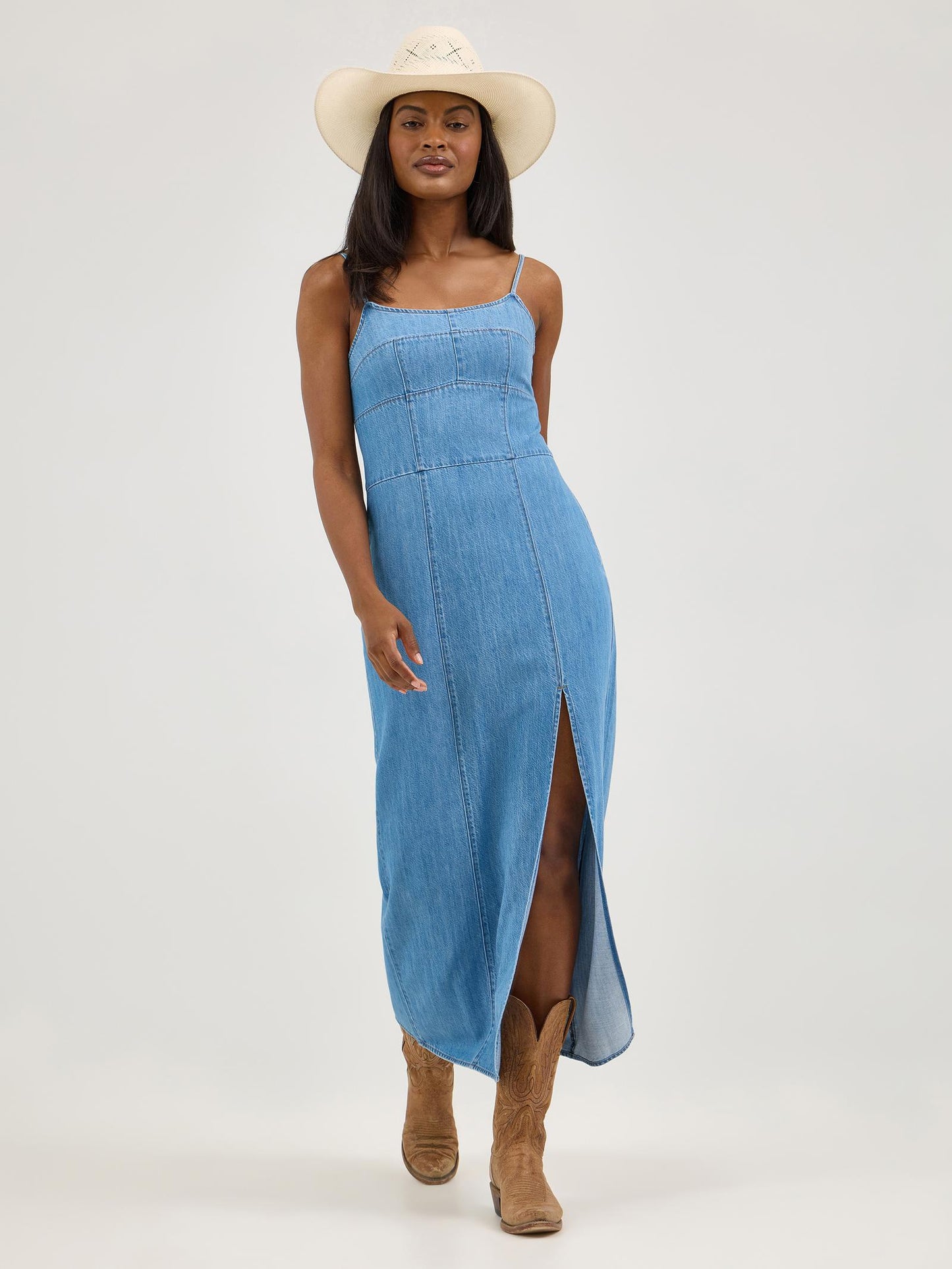 LADIES WRANGLER DENIM MAXI DRESS