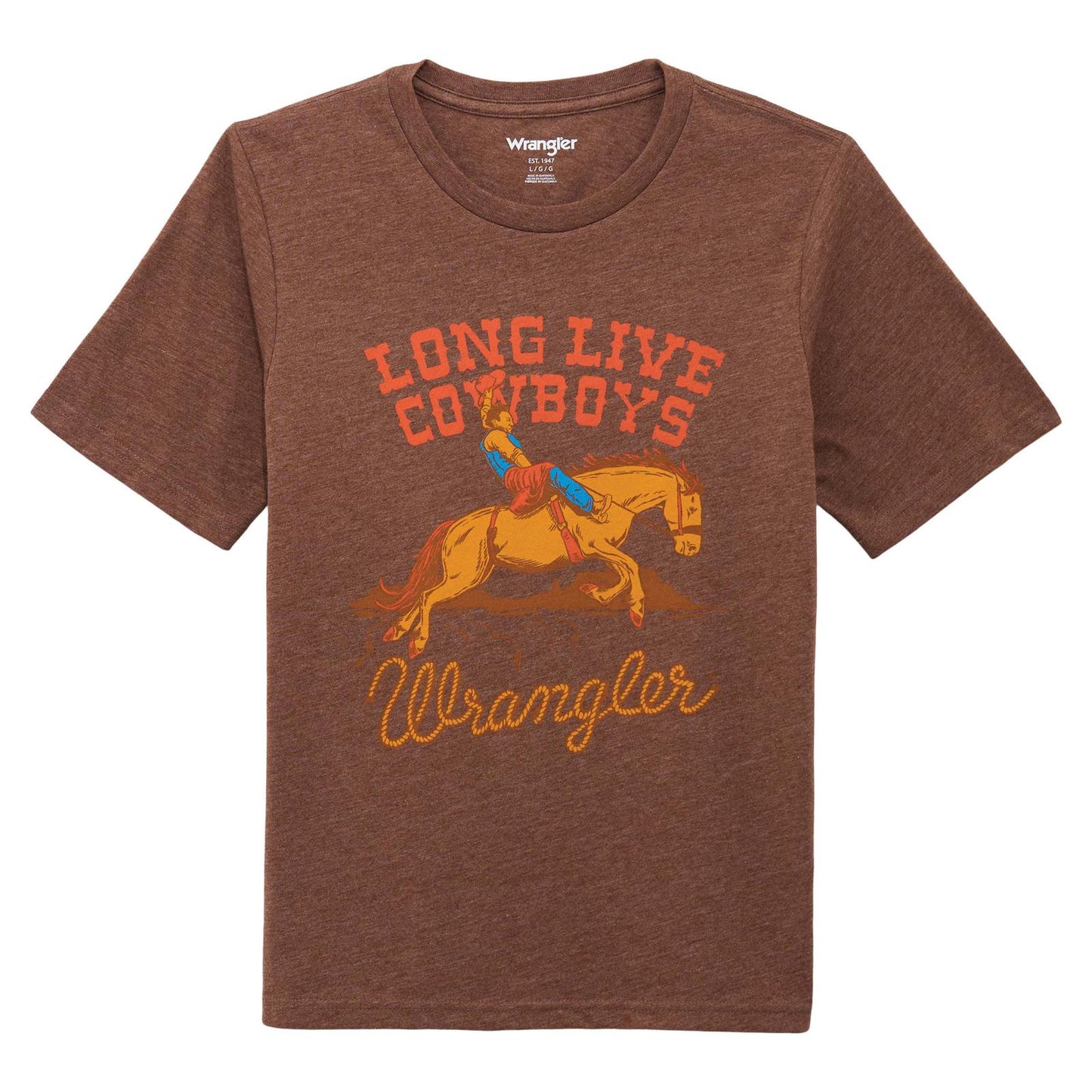 BOYS LONG LIVE COWBOYS BROWN TSHIRT