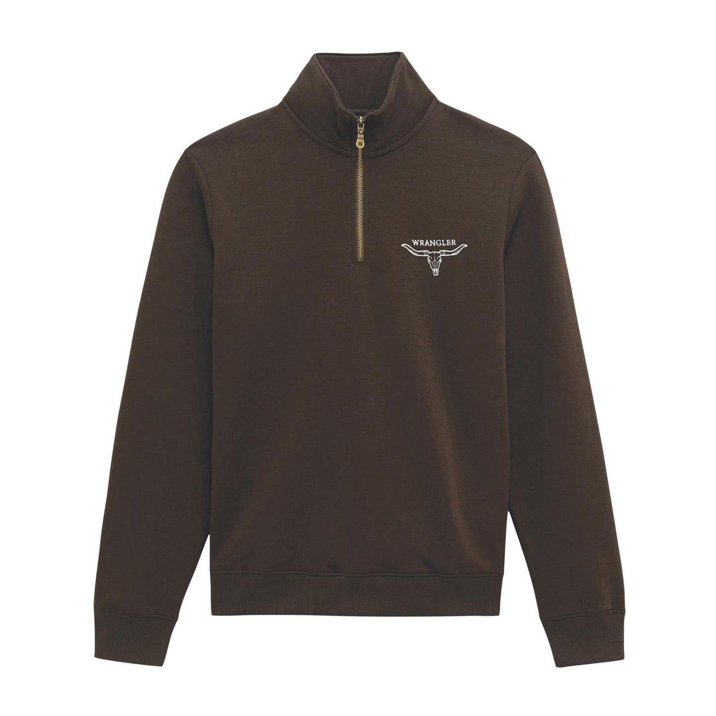 MENS WRANGLER BROWN QUARTER ZIP