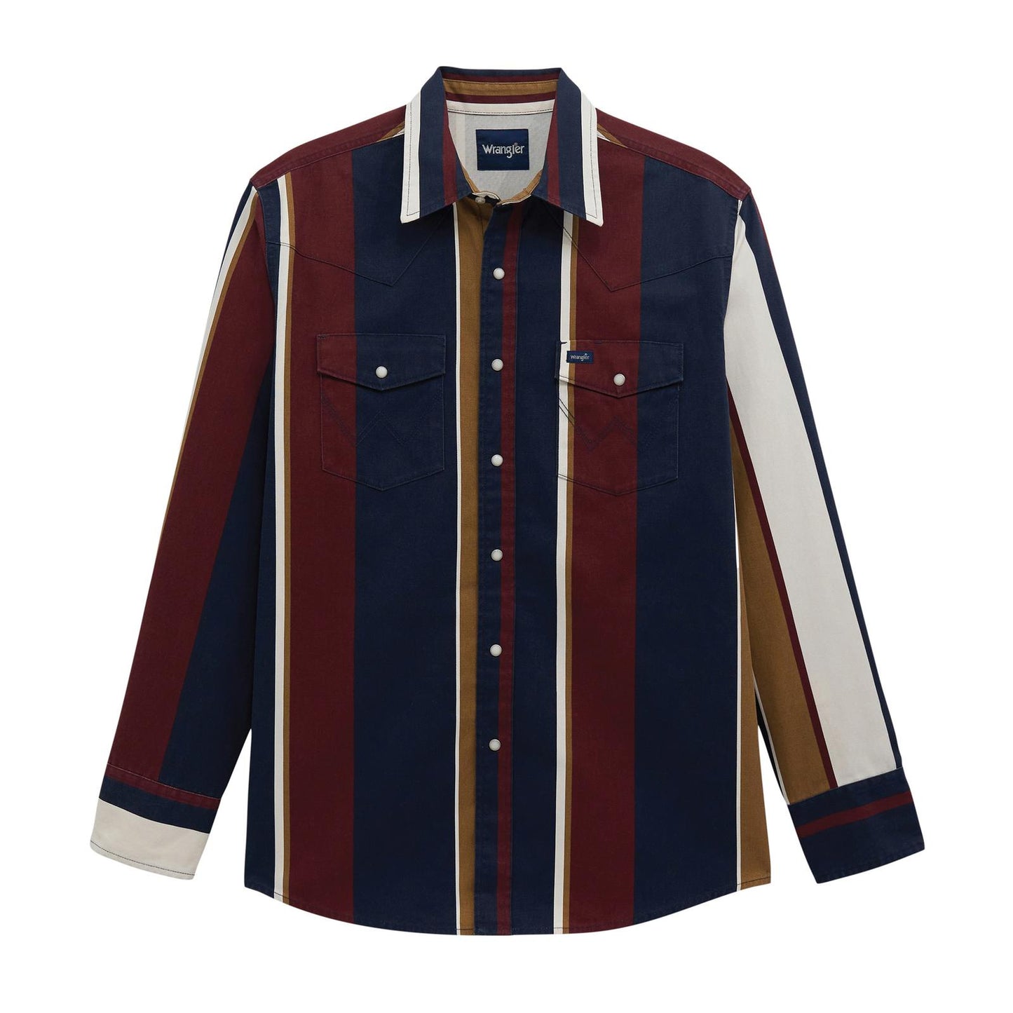 MENS WRANGLER NAVY/RED BRUSHPOPPER SHIRT