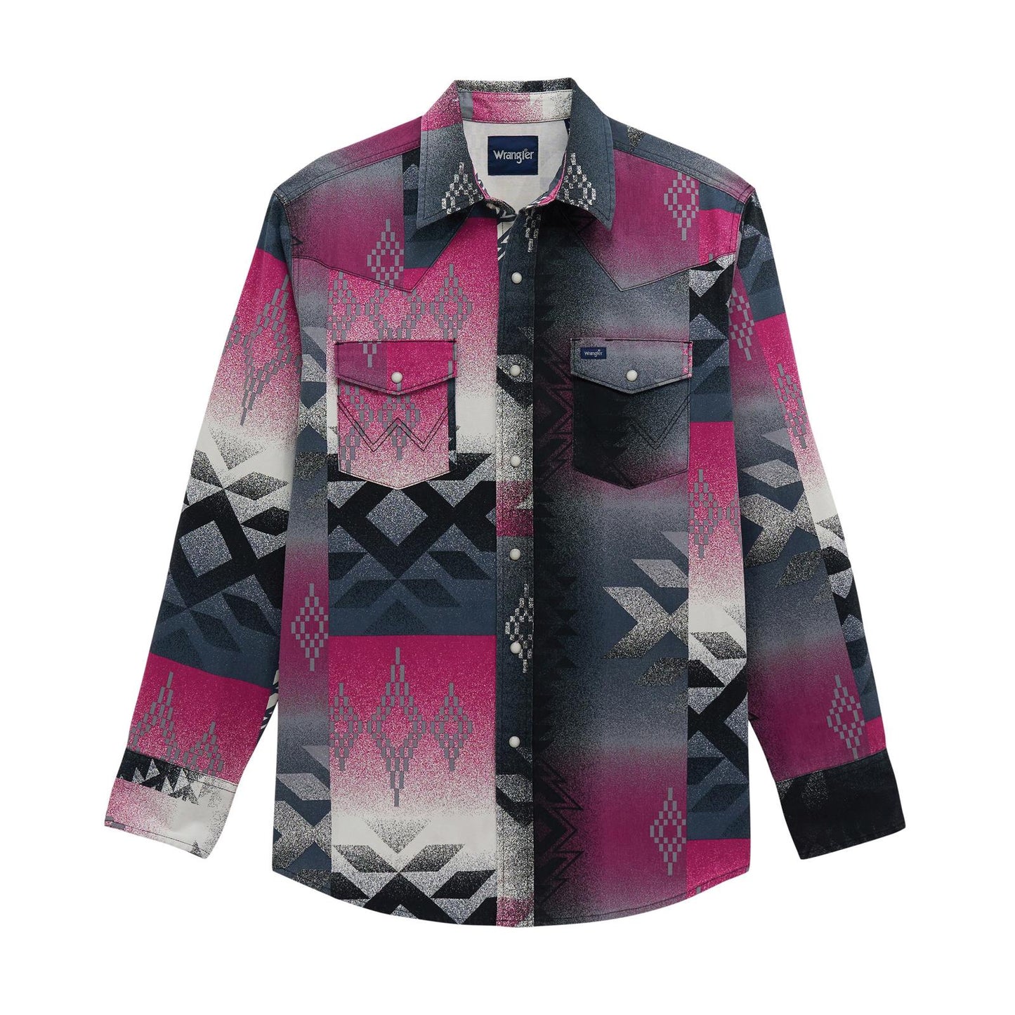 MENS WRANGLER PINK/BLUE RETRO SHIRT