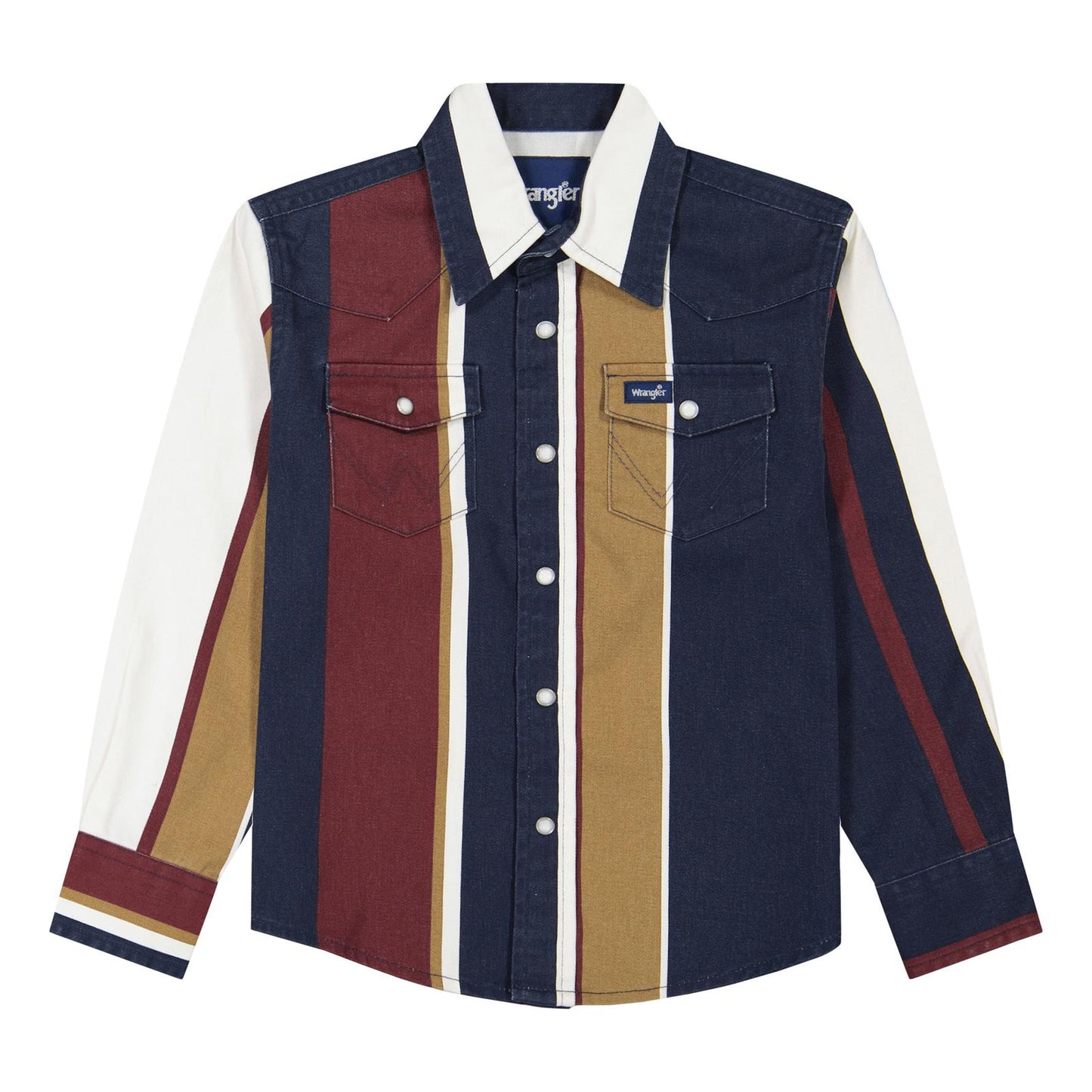 BOYS NAVY BRUSHPOPPER WESTERN SNAP SHIRT