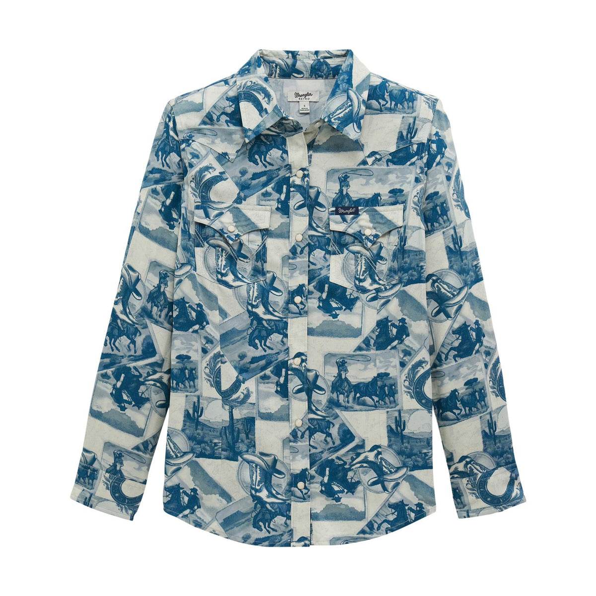 LADIES WRANGLER BLUE RODEO SHIRT