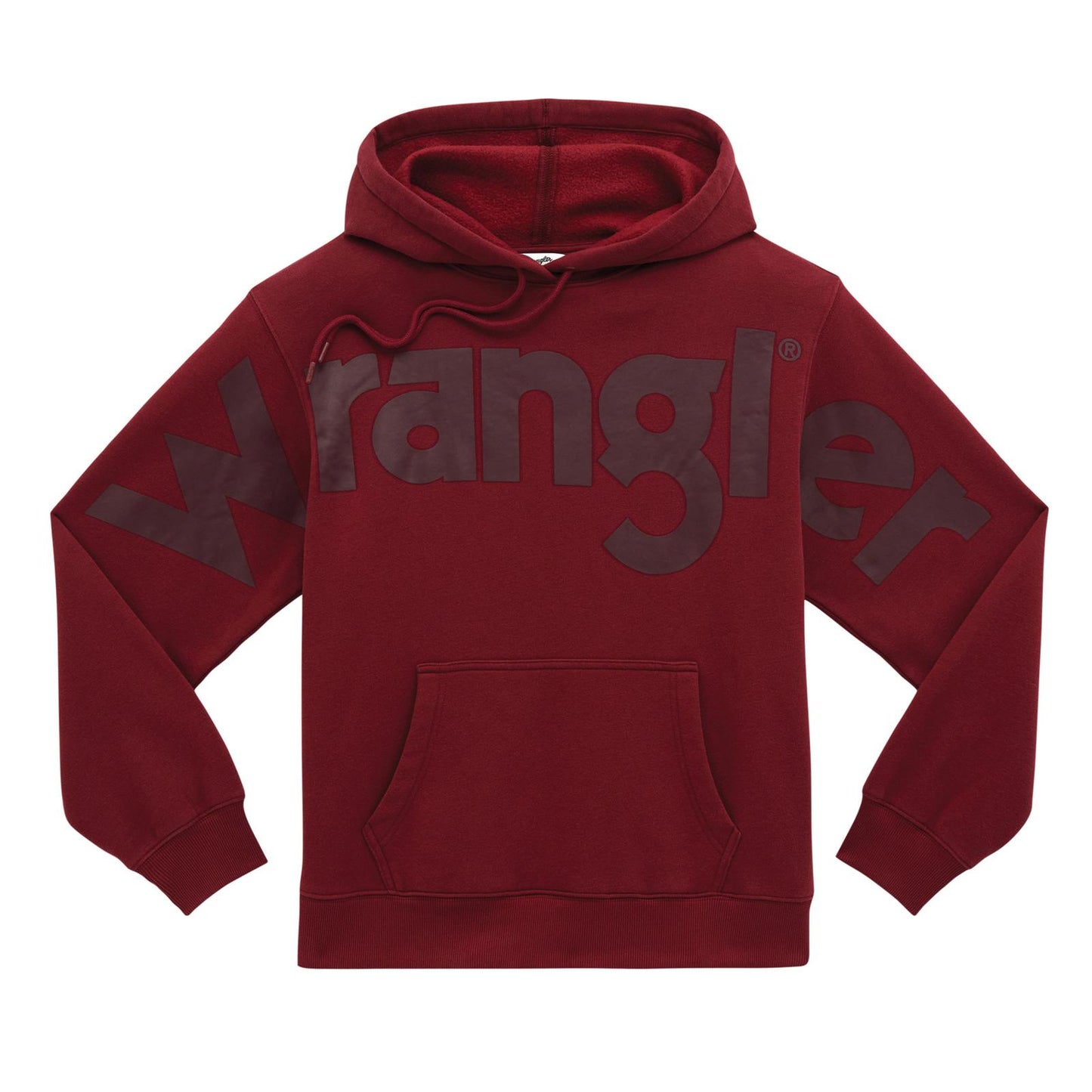 LADIES RED WRANGLER LOGO HOODIE