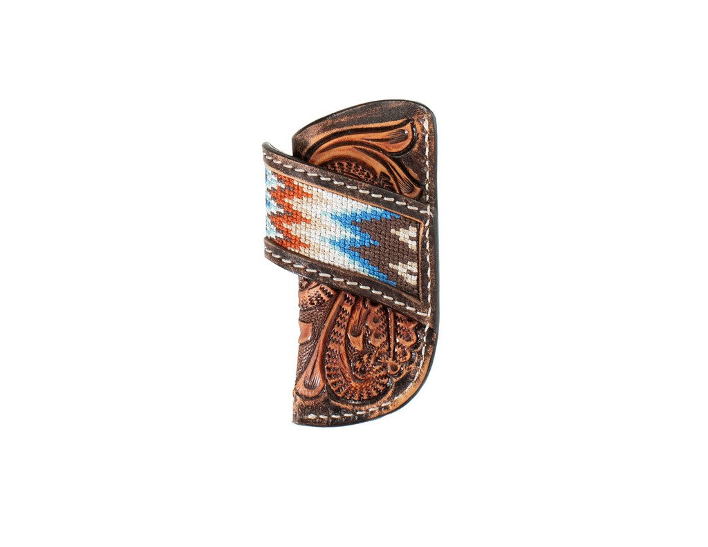 WOVEN LEATHER KNIFE SHEATH