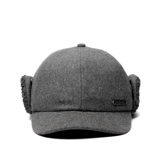 SOLID WOOL BLEND MELTON CAP- CHARCOAL