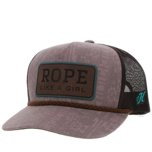 HOOEY "ROPE LIKE A GIRL" PINK/BROWN TRUCKER HAT