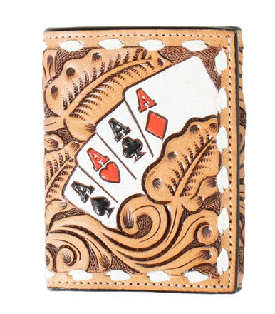 MENS 3D TRIFOLD WITH PAINTED ACES