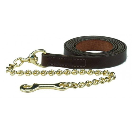 PREMIUM LEATHER LEAD WITH BRASS CHAIN