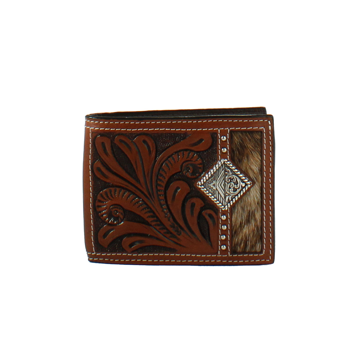 MENS 3D CALF HAIR BIFOLD WALLET