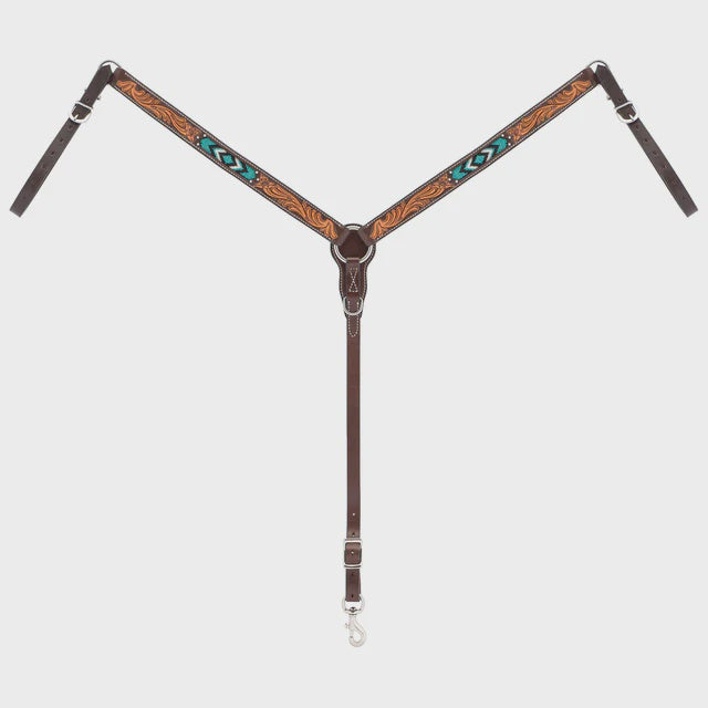 TURQUOISE CROSS BEADED BREASTCOLLAR