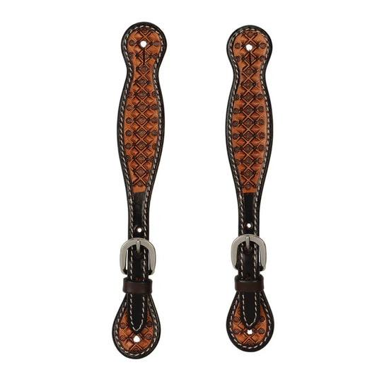 WEAVER FLORET TOOLED SPUR STRAP