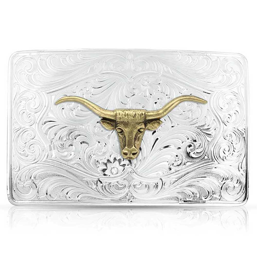 MONTANA ICONIC WESTERN LONGORN BUCKLE