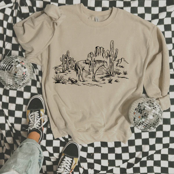 DESERT HORSE SCENE CREWNECK