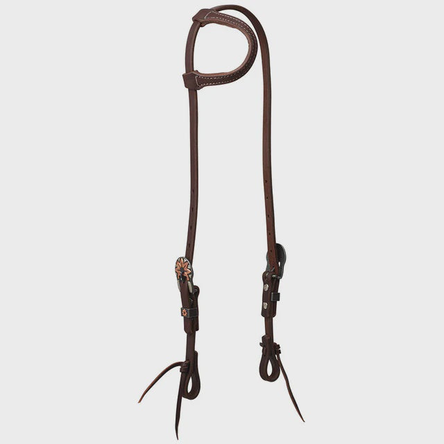 WORKING TAK SLIDING EAR EADSTALL W/ COPPER FLOWER BUCKLE