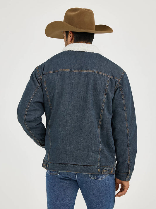 MENS WRANGLER SHERPA LINED DENIM JACKET