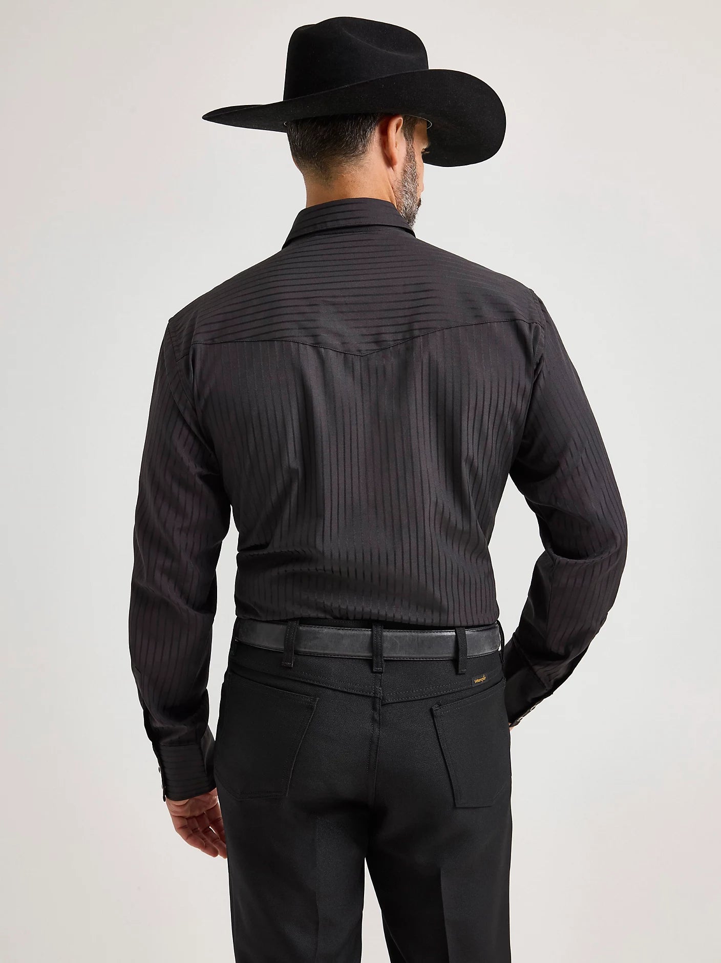 MENS WRANGLER BLACK DRESS SHIRT