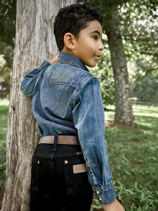 KIDS WRANGLER DENIM WESTERN SHIRT