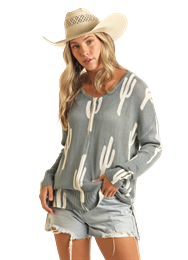 LADIES PANHANDLE CACTUS SWEATER-20% OFF