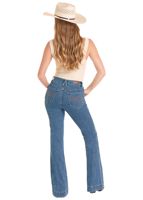 WOMENS FRONT PANEL HIGH RISE TROUSER