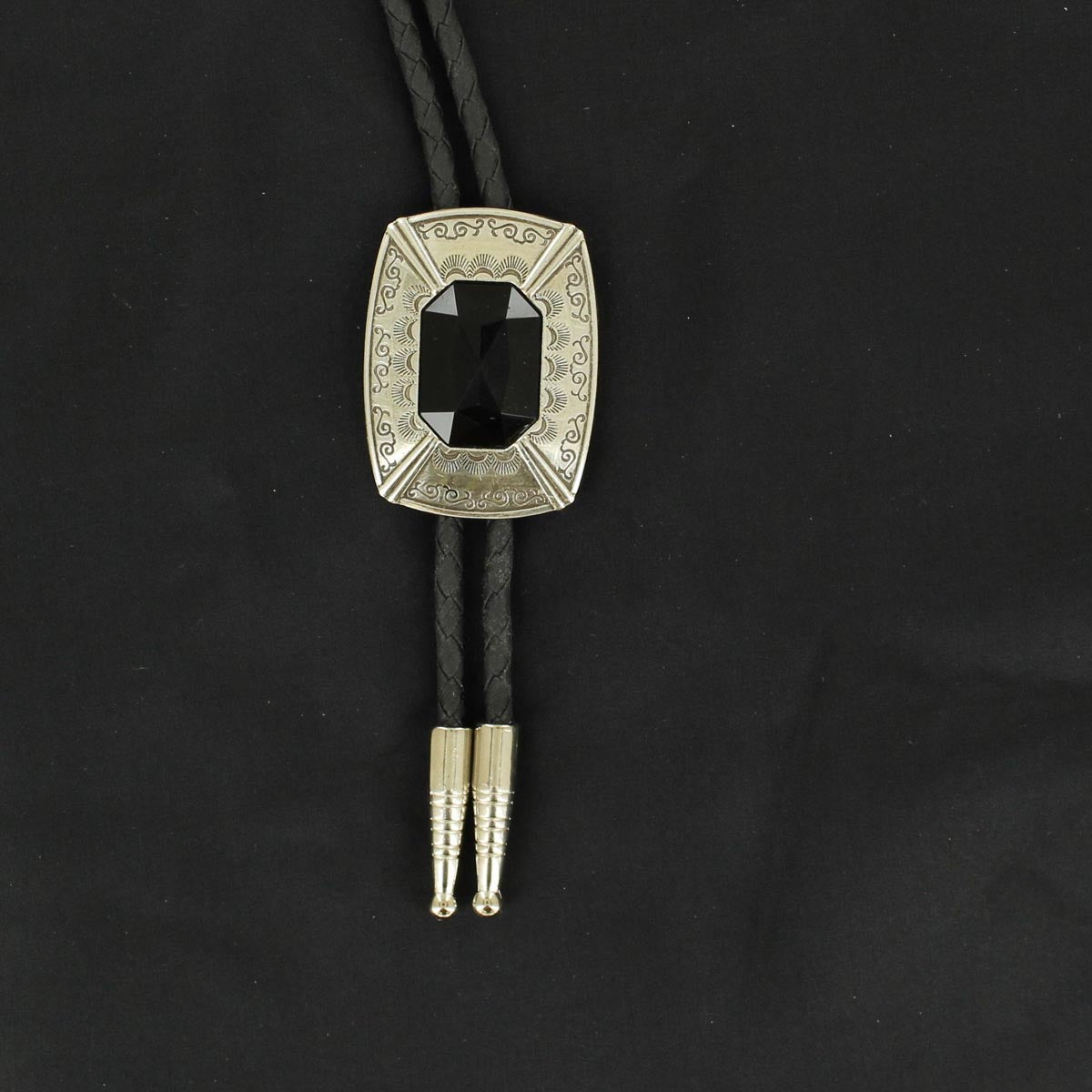 BLACK STONE BOLO TIE