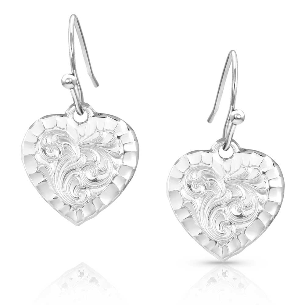 CHISELED HEART EARRINGS