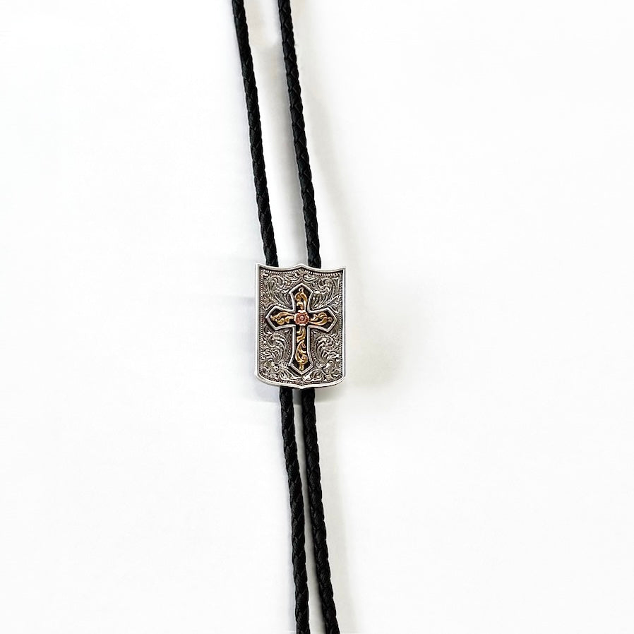 ENGRAVED BOLO WITH GOLD CROSS