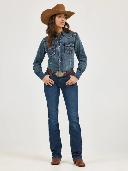 LADIES WRANGLER DENIM SHIRT