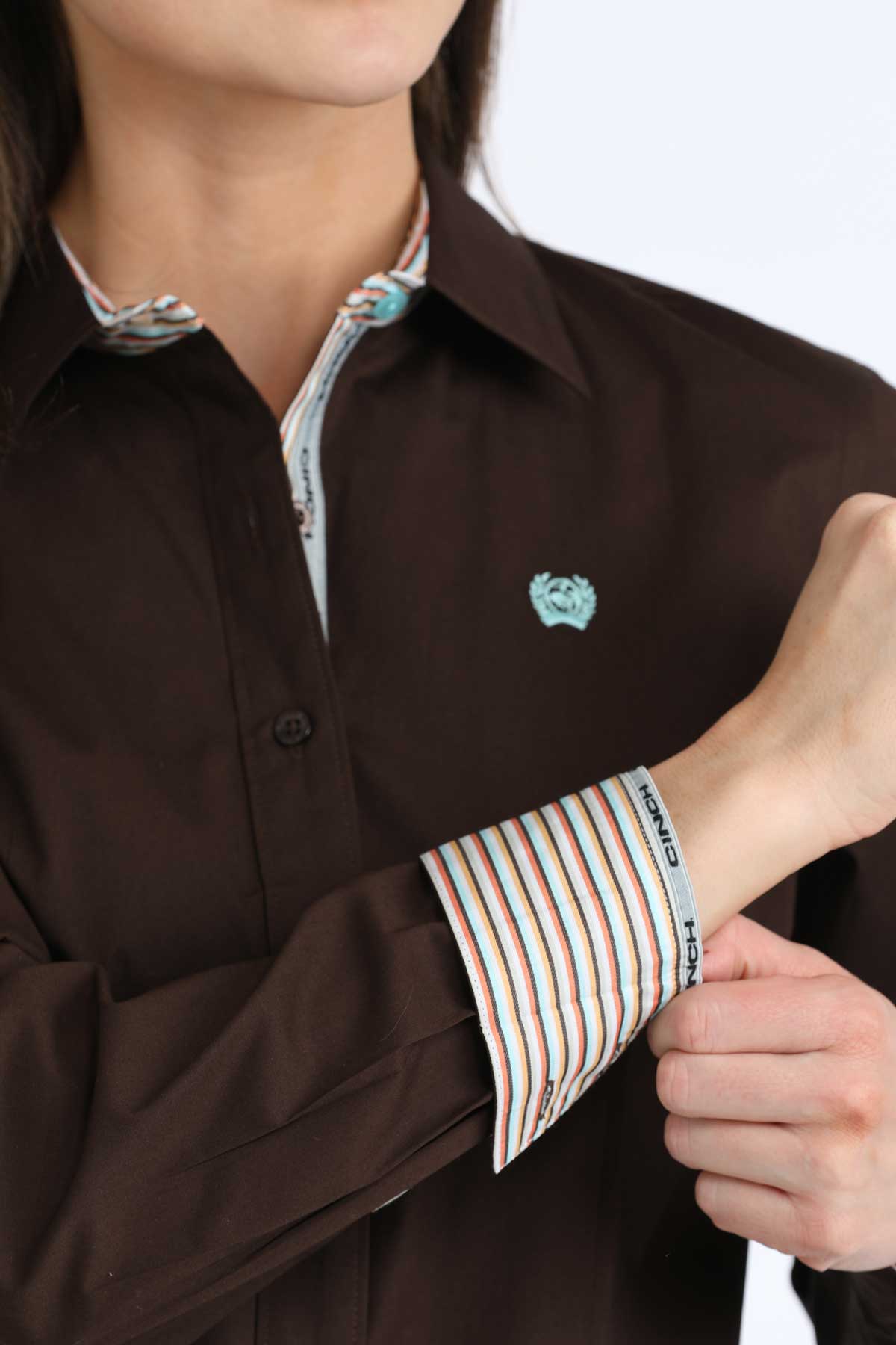 LADIES SOLID BROWN WESTERN SHIRT