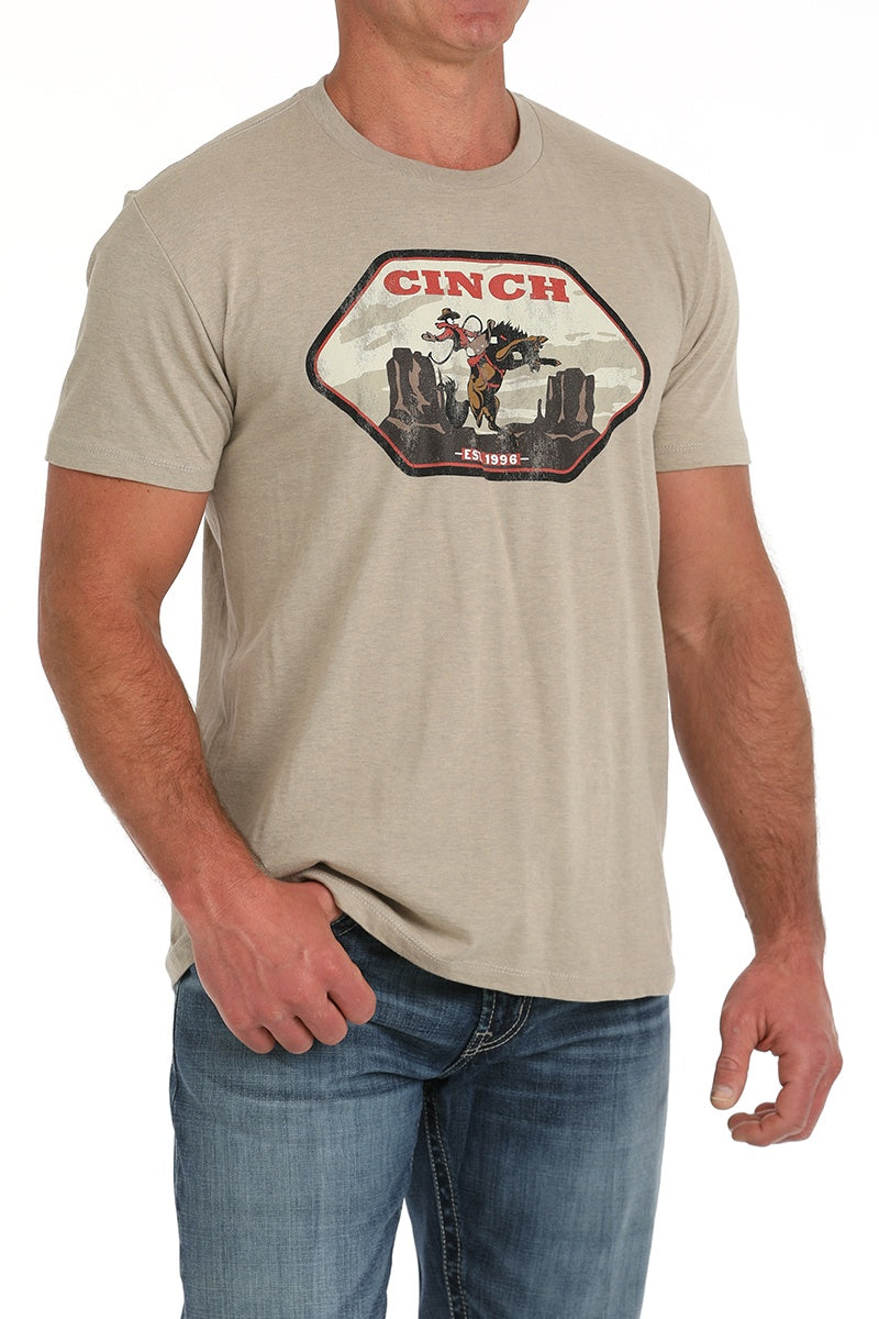 MENS KHAKI BRONC TSHIRT