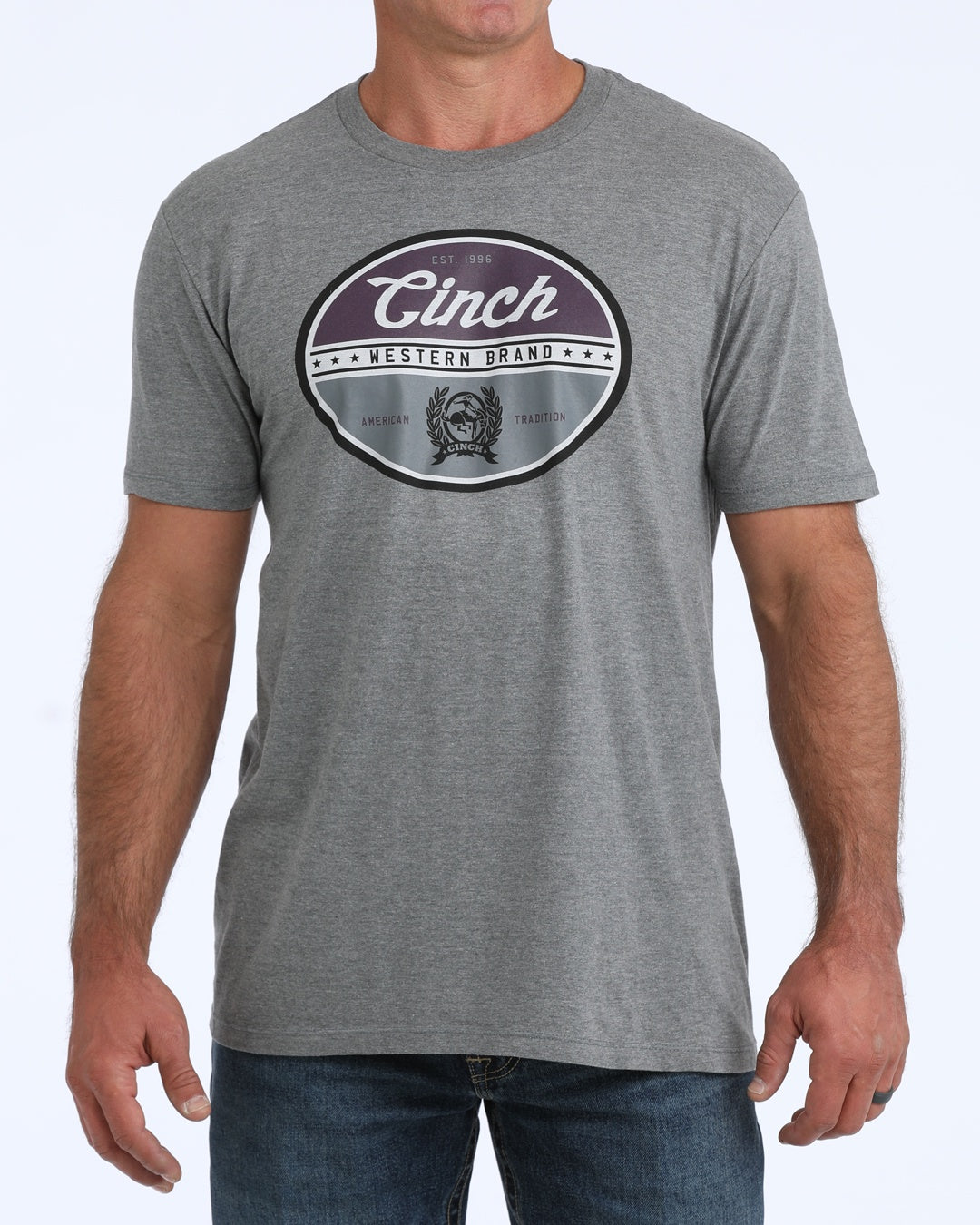 MENS GREY/PURPLE CINCH TSHIRT
