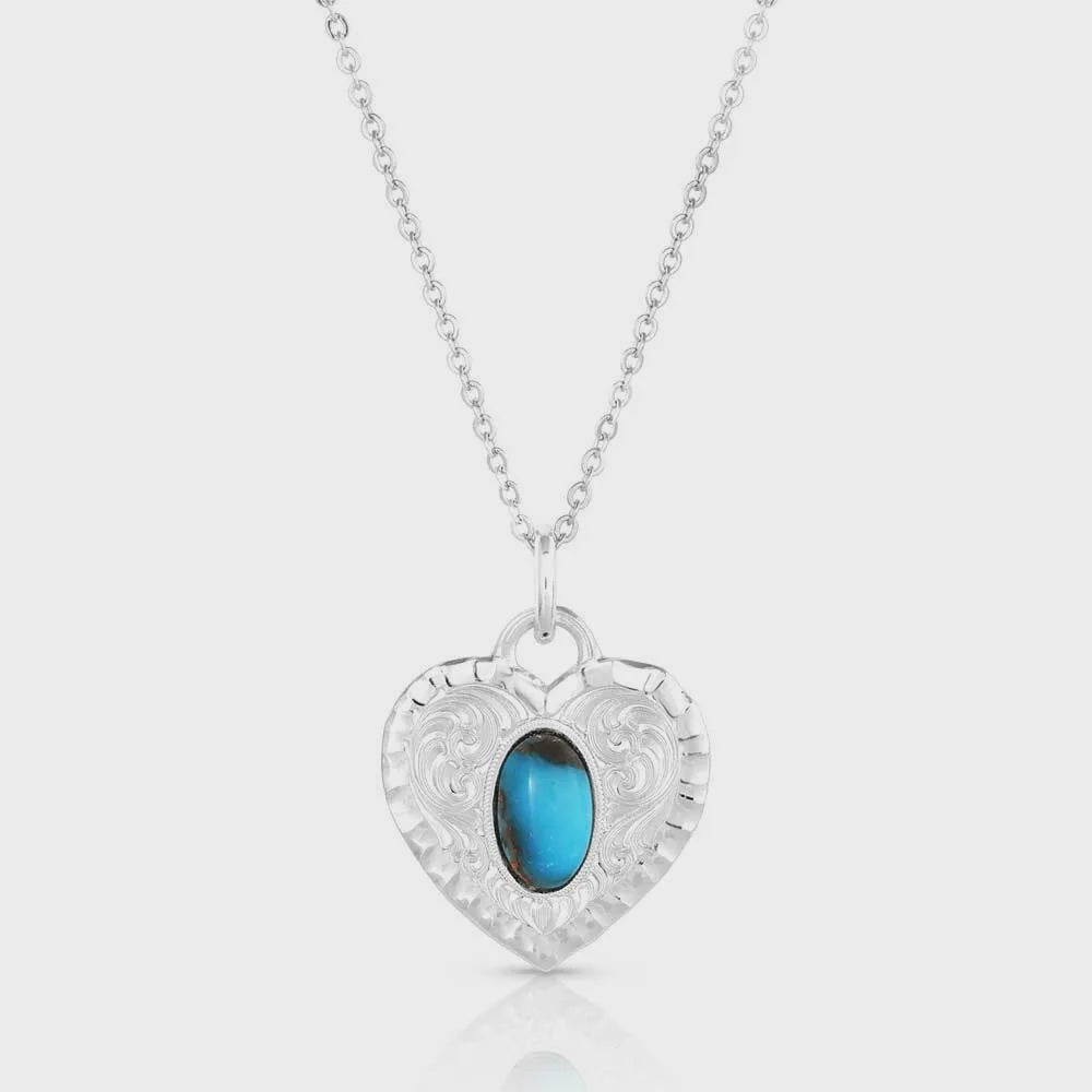 CHISELED HEART TURQUOISE NECKLACE