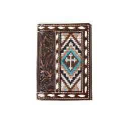MENS NOCONA CROSS EMBROIDERED TRIFOLD