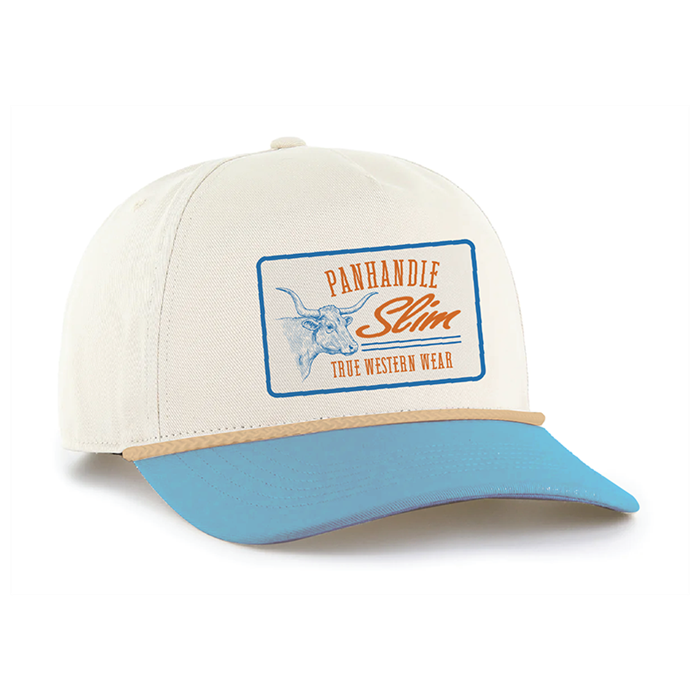 LONGHORN COTTON TWILL HAT- BLUE/WHITE