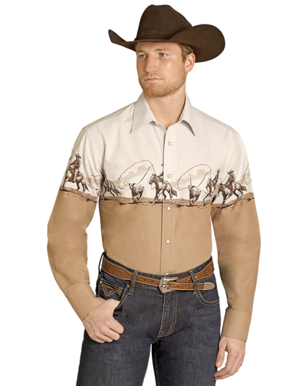MENS PANHANDLE COWBOY BORDER SHIRT