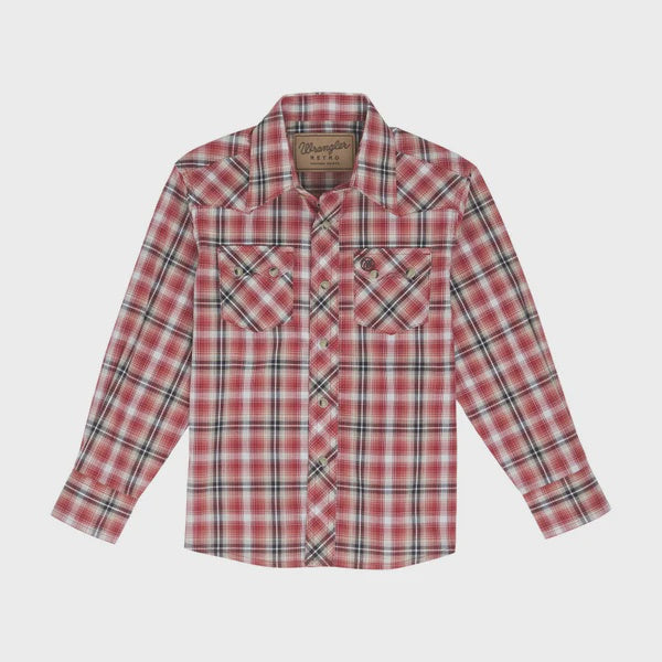 BOYS RETRO RED PLAID SHIRT