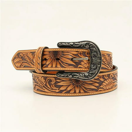 LADIES NOCONA TAN SUNFLOWER BELT
