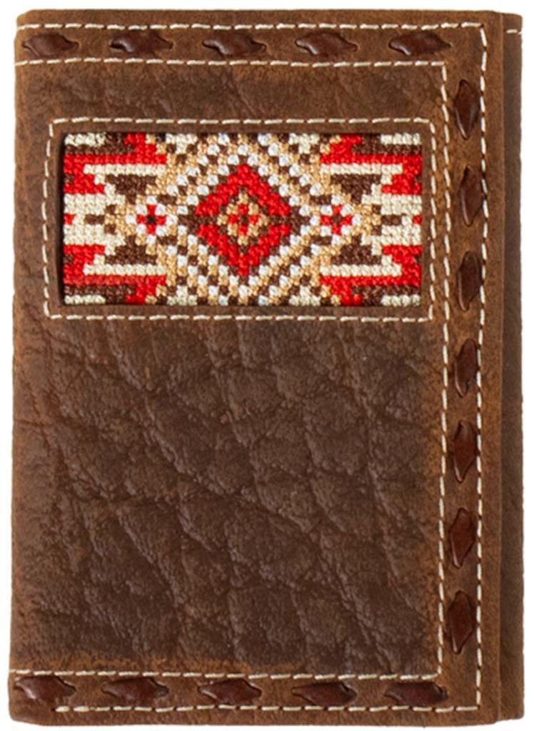 MENS 3D TRIFOLD WITH RED EMBROIDERY