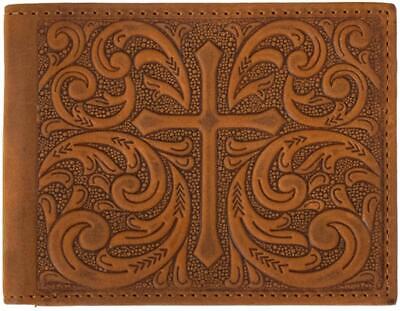 MENS NOCONA BIFOLD WITH TOOLED CROSS