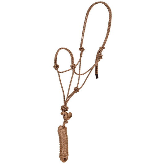 MUSTANG ECONOMY MOUNTAIN ROPE HALTER WITH LEAD